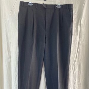 Men's Unbranded No Name Charcoal Dress Pants 38x32  Pleated Cuffed Trousers